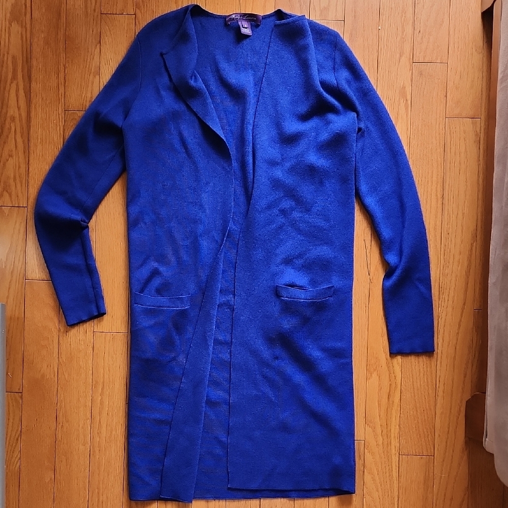 Ralph Lauren Cobalt Blue Knit Cardigan- Women's Size Small